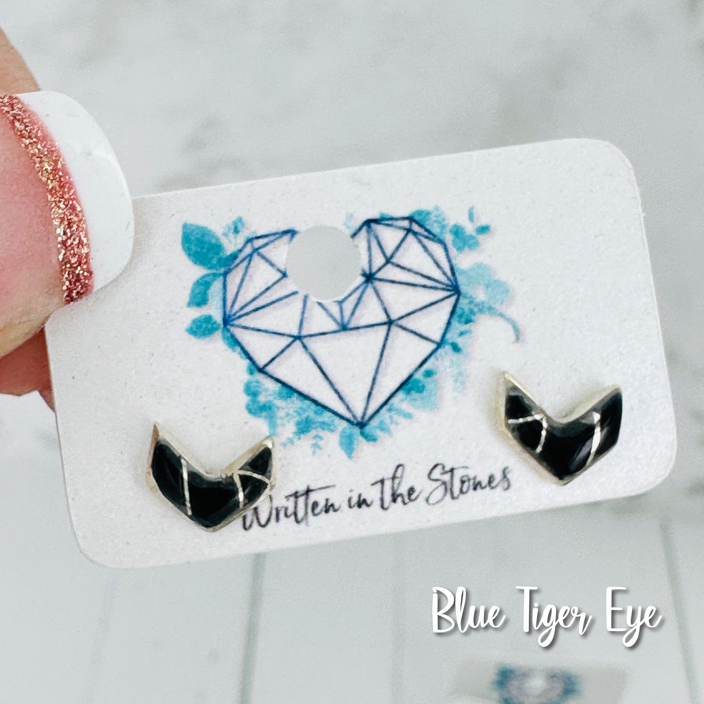 Chevron {turquoise stud} earrings