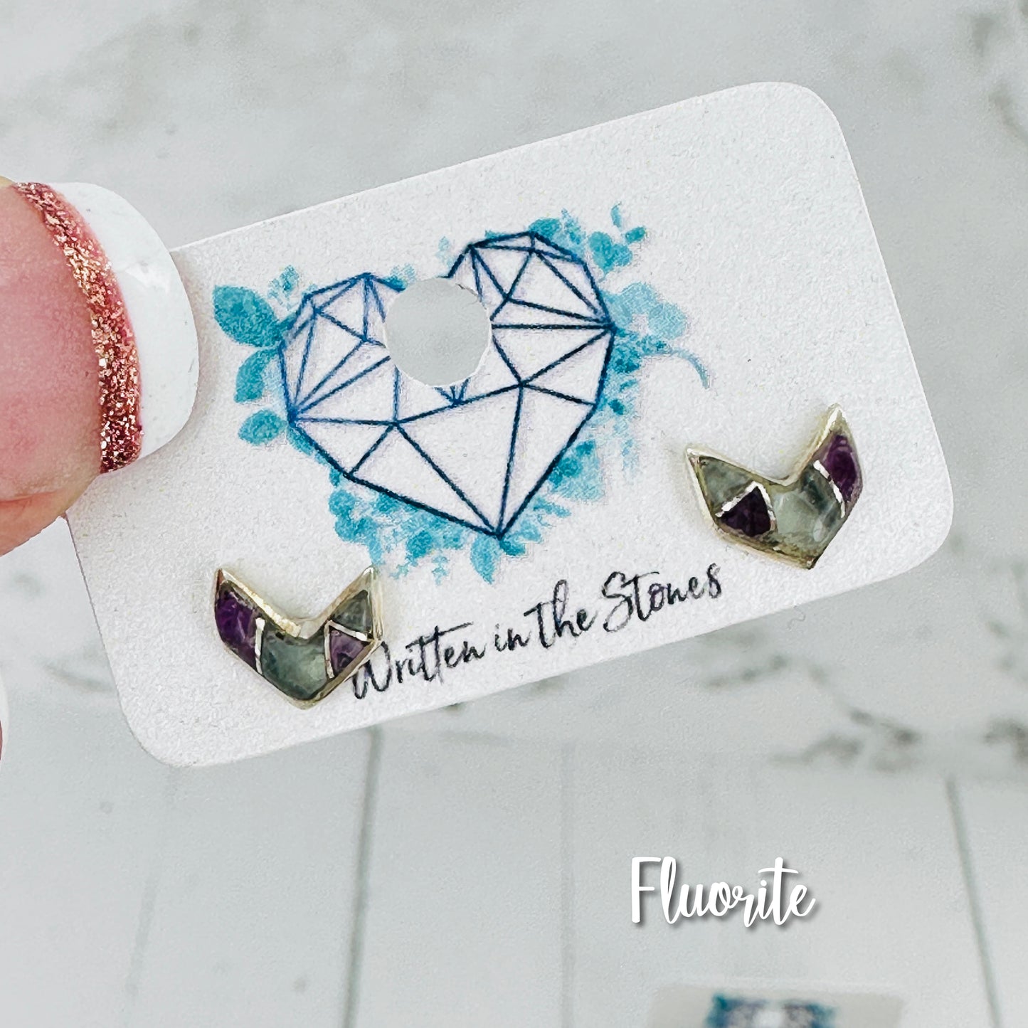 Chevron {turquoise stud} earrings