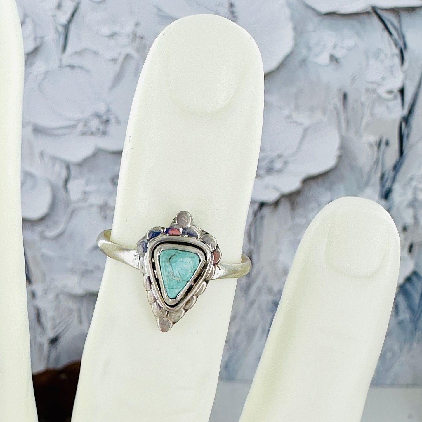 Mini Arrowhead Ring (Golden Hills Turquoise) Size 8
