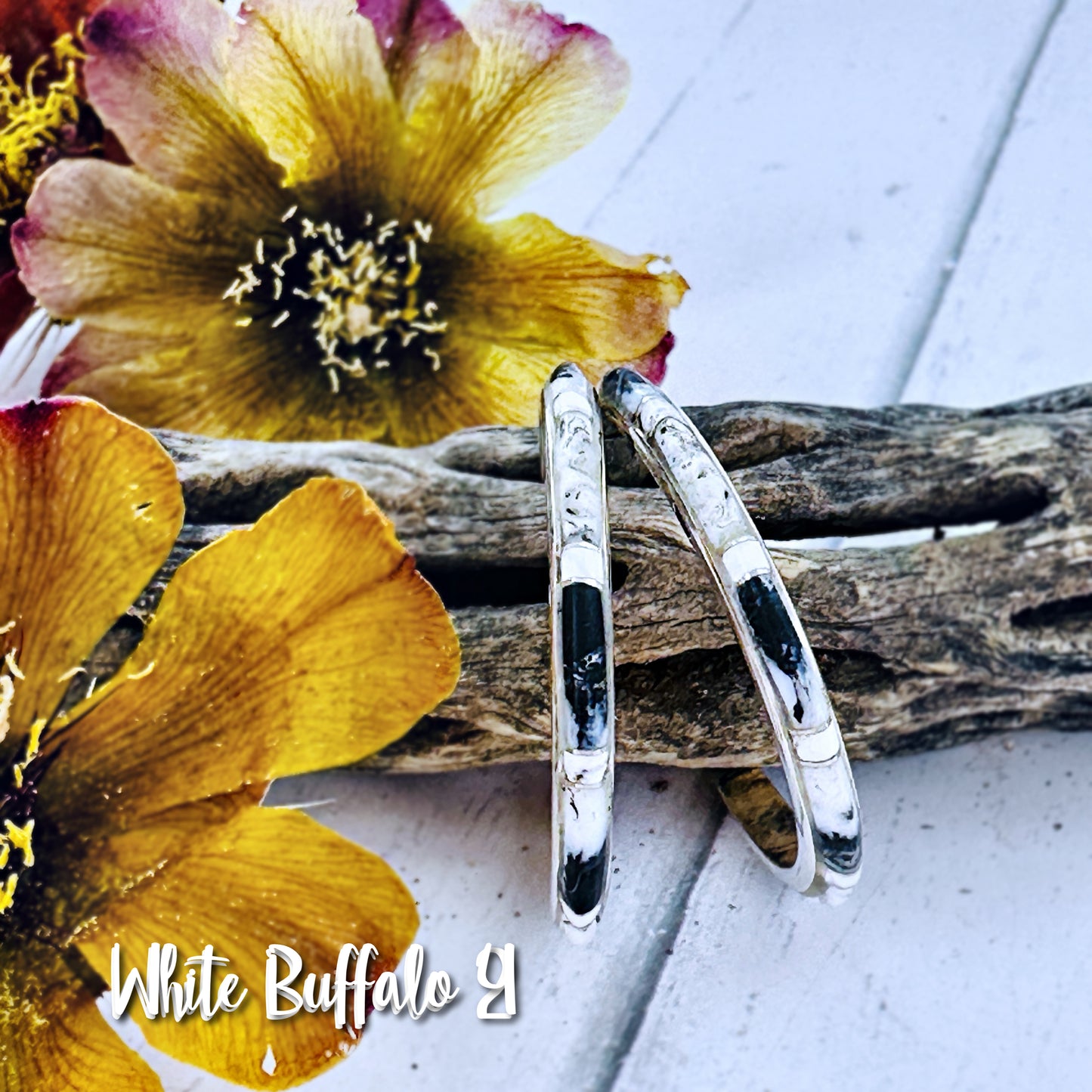 MEDIUM {White Buffalo} Hoops