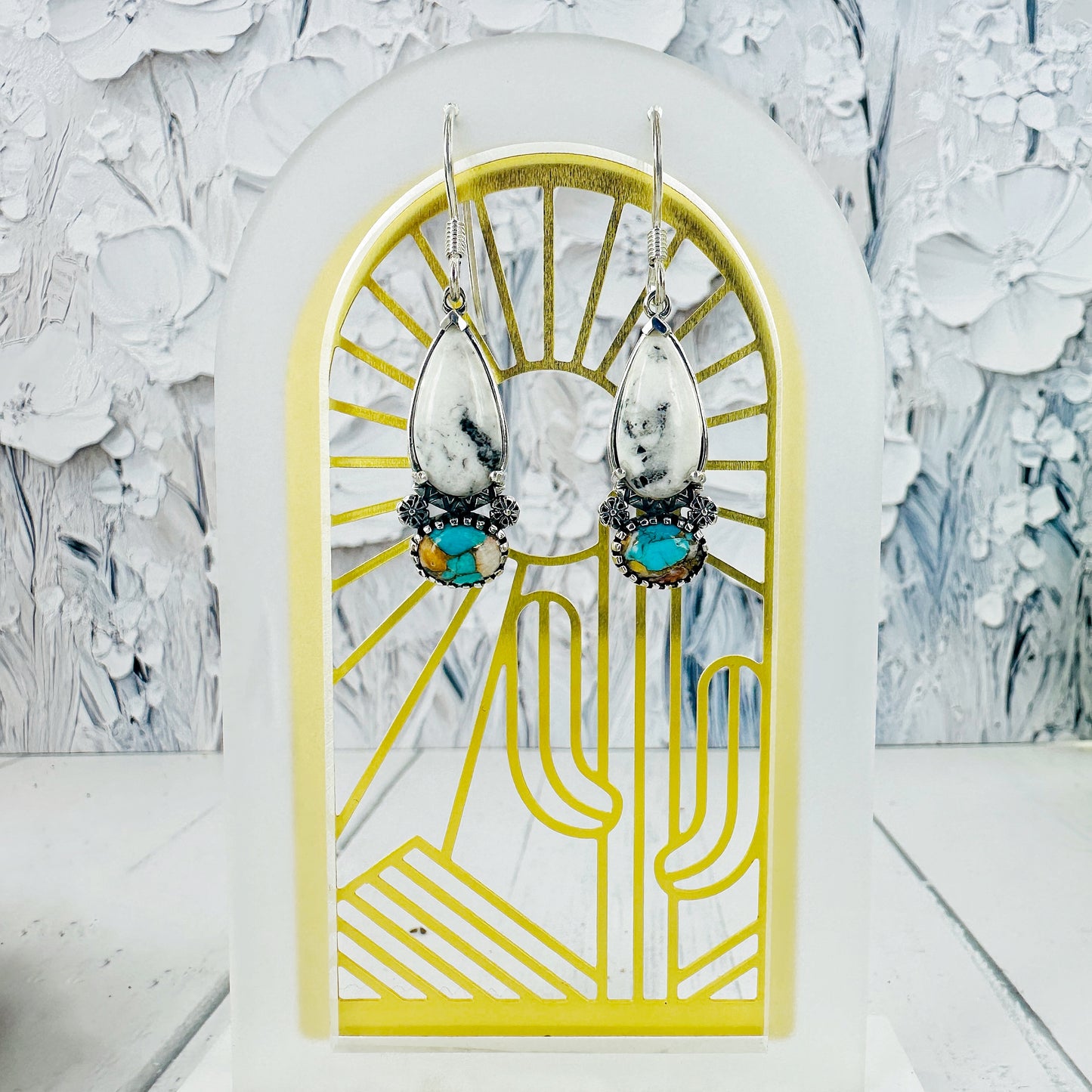Canyon Skies {White Buffalo & Spiny Oyster} Earrings