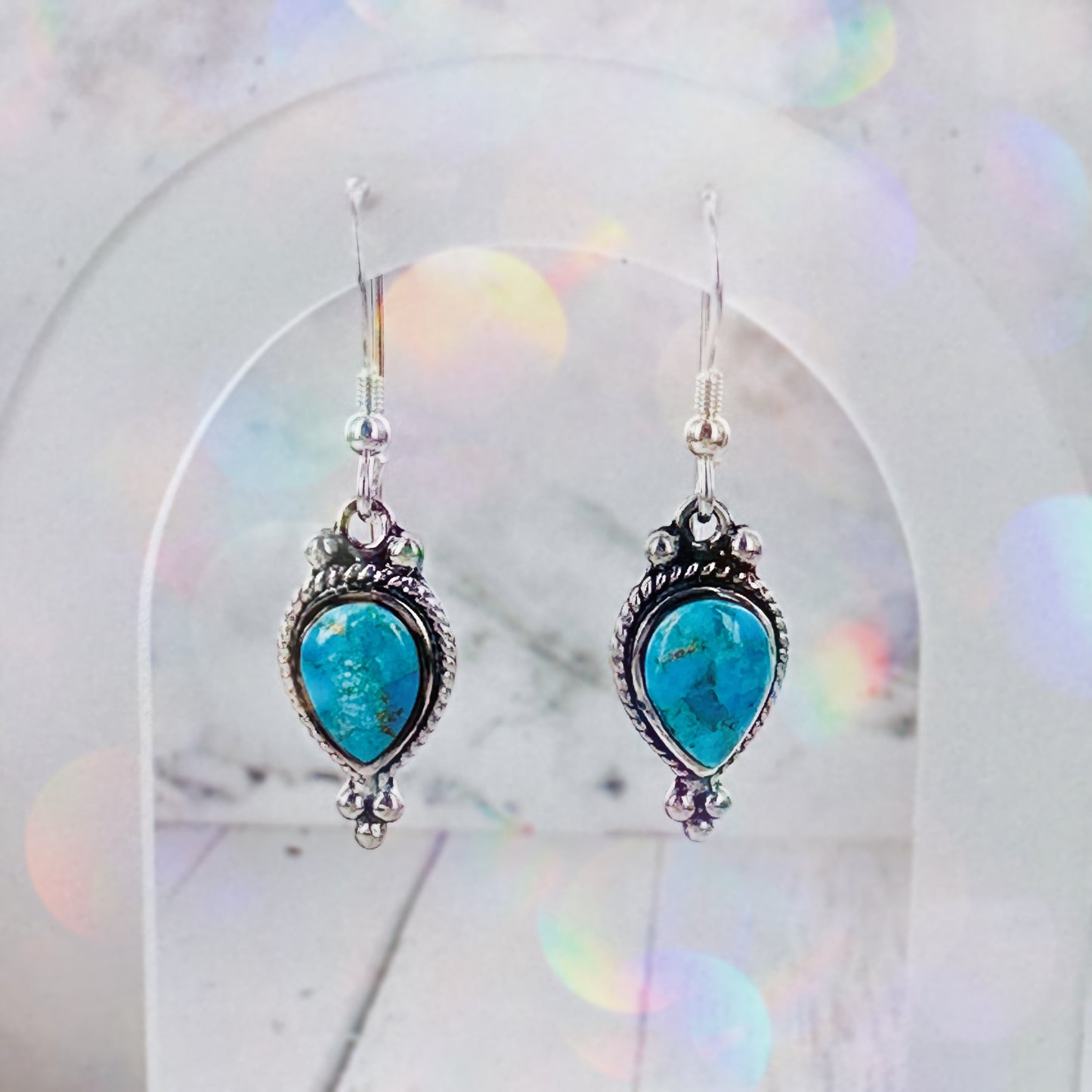 Kingman Turquoise Teardrop Earrings