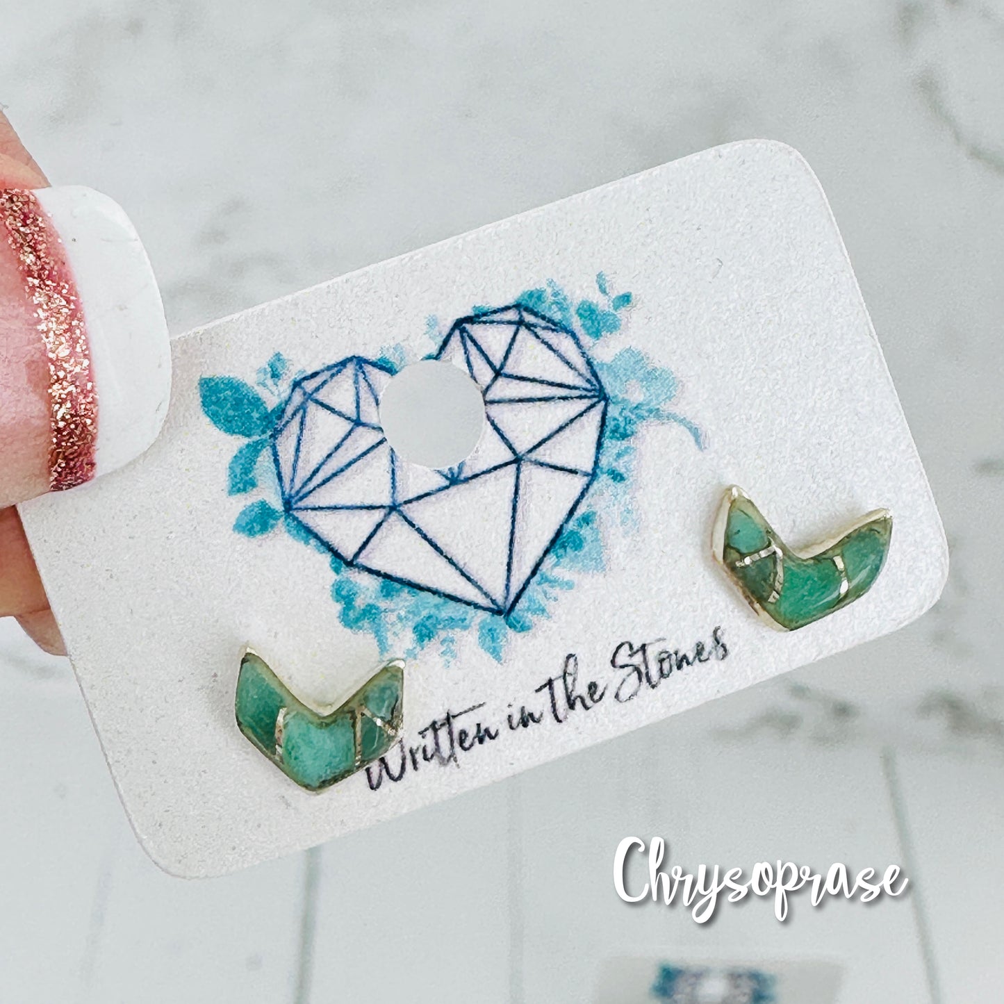 Chevron {turquoise stud} earrings