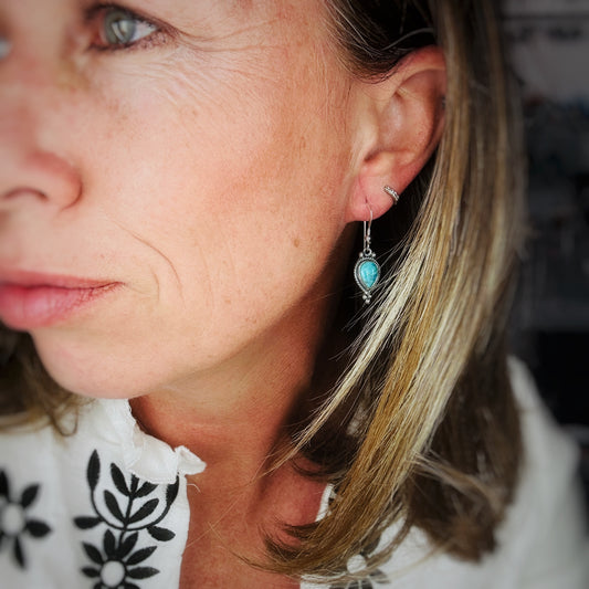 Kingman Turquoise Teardrop Earrings