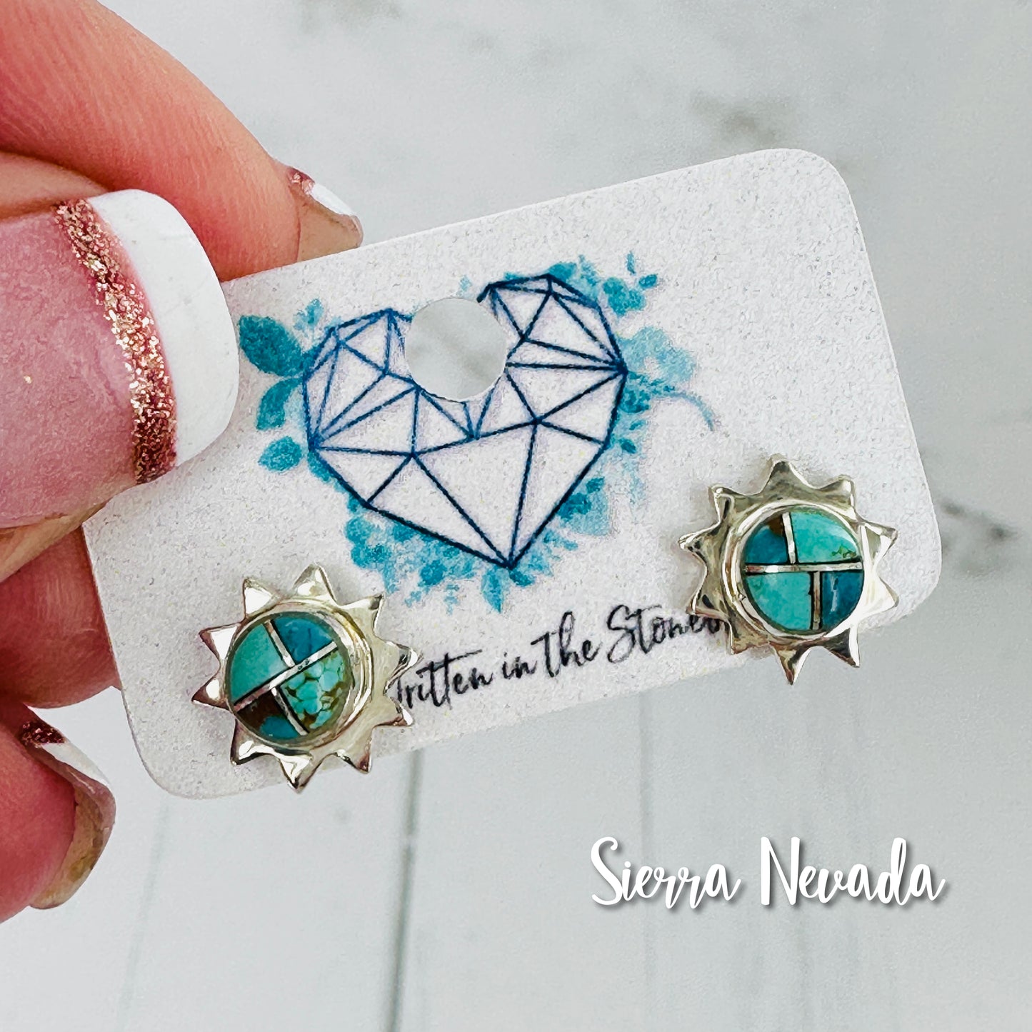 I’ve Got Sunshine {small turquoise sun} earrings