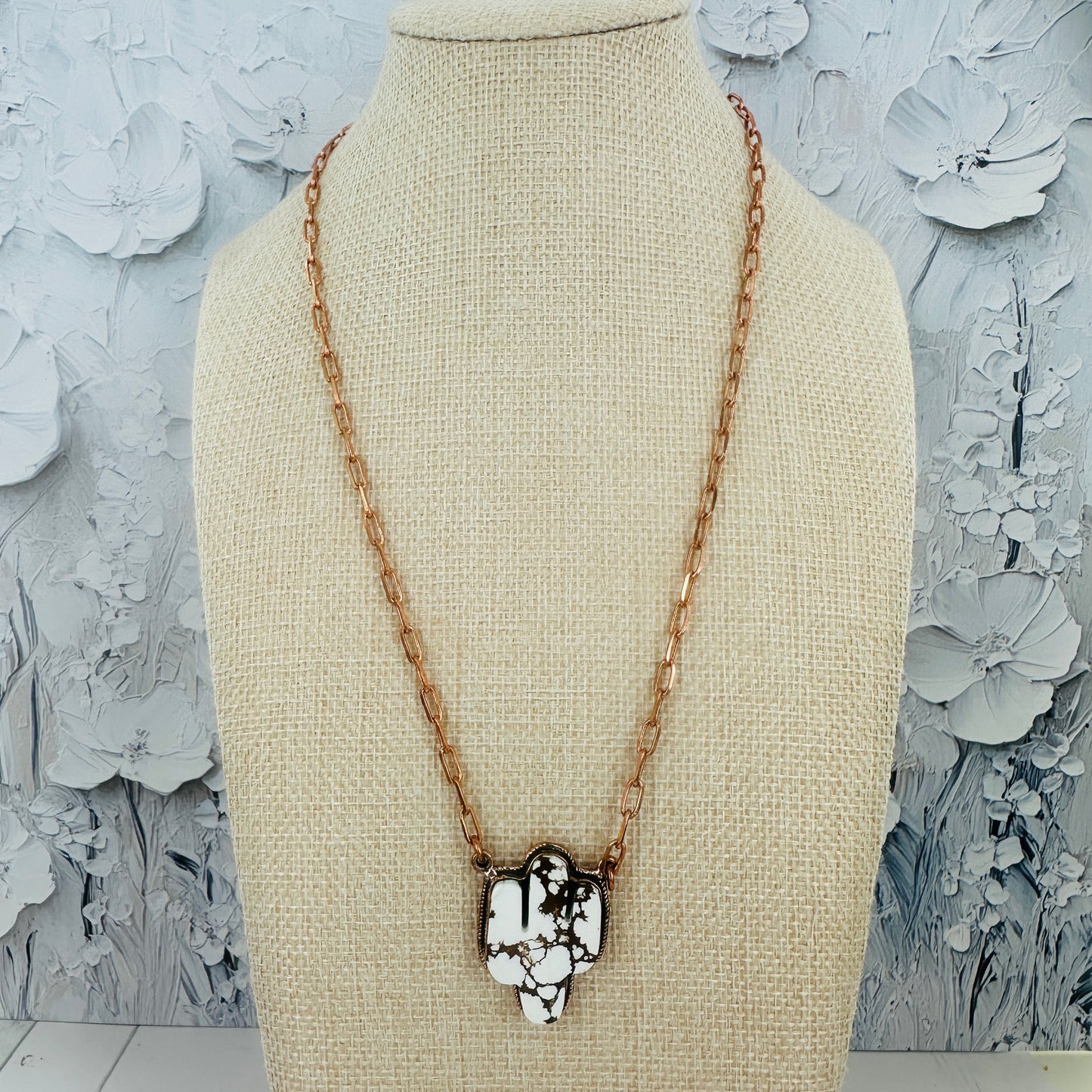 Copper Wild Horse Cactus Necklace