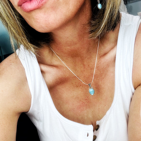Drop in the Ocean (Larimar) pendant