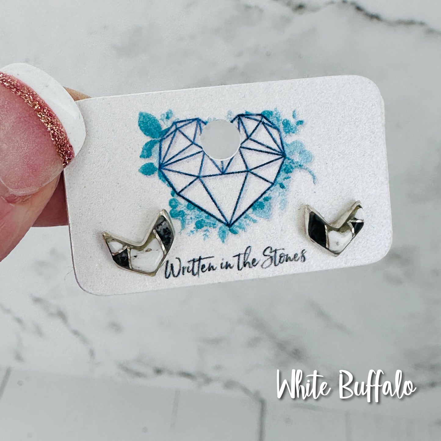 Chevron {turquoise stud} earrings