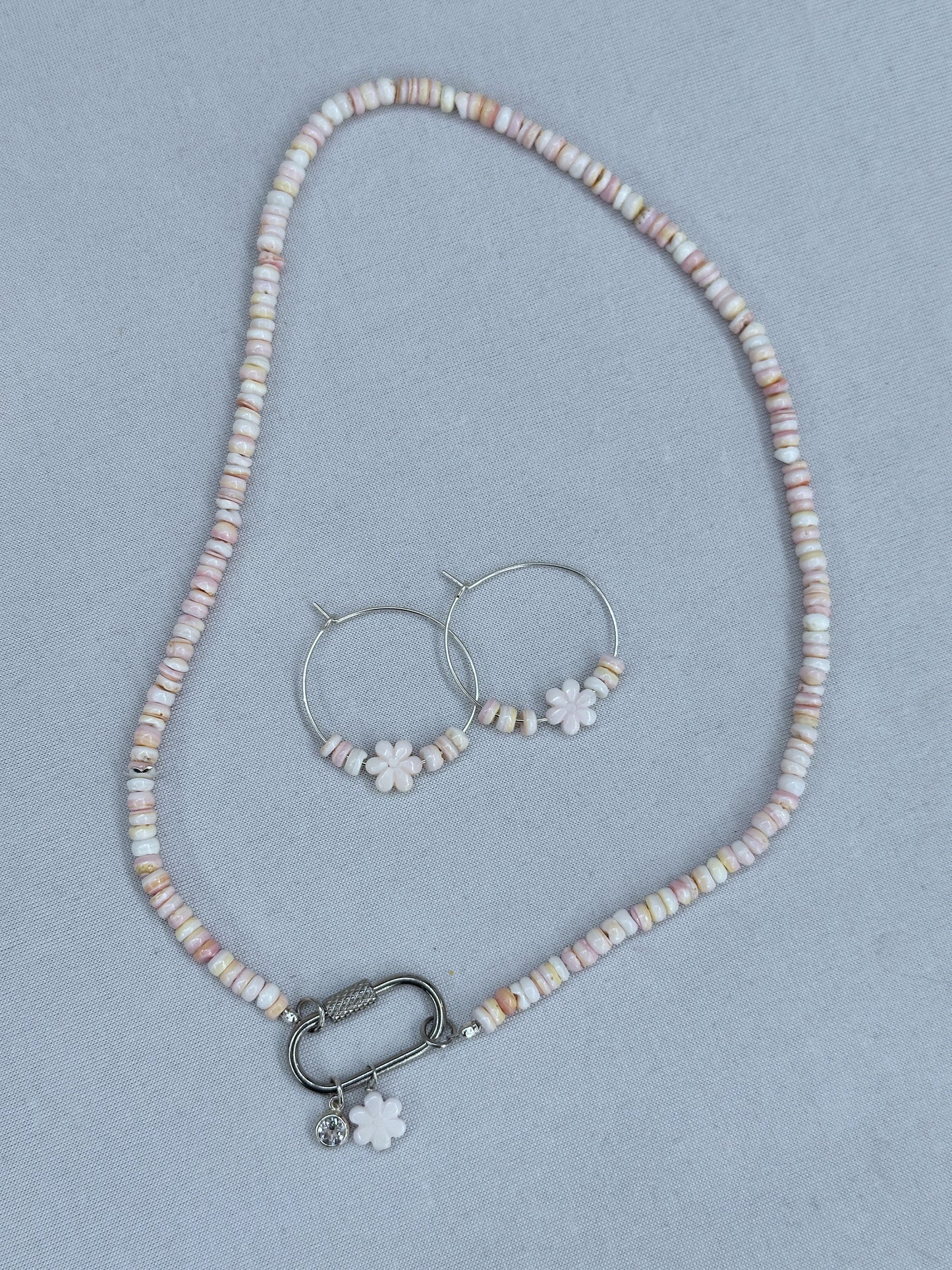 Pink Conch Charm Necklace