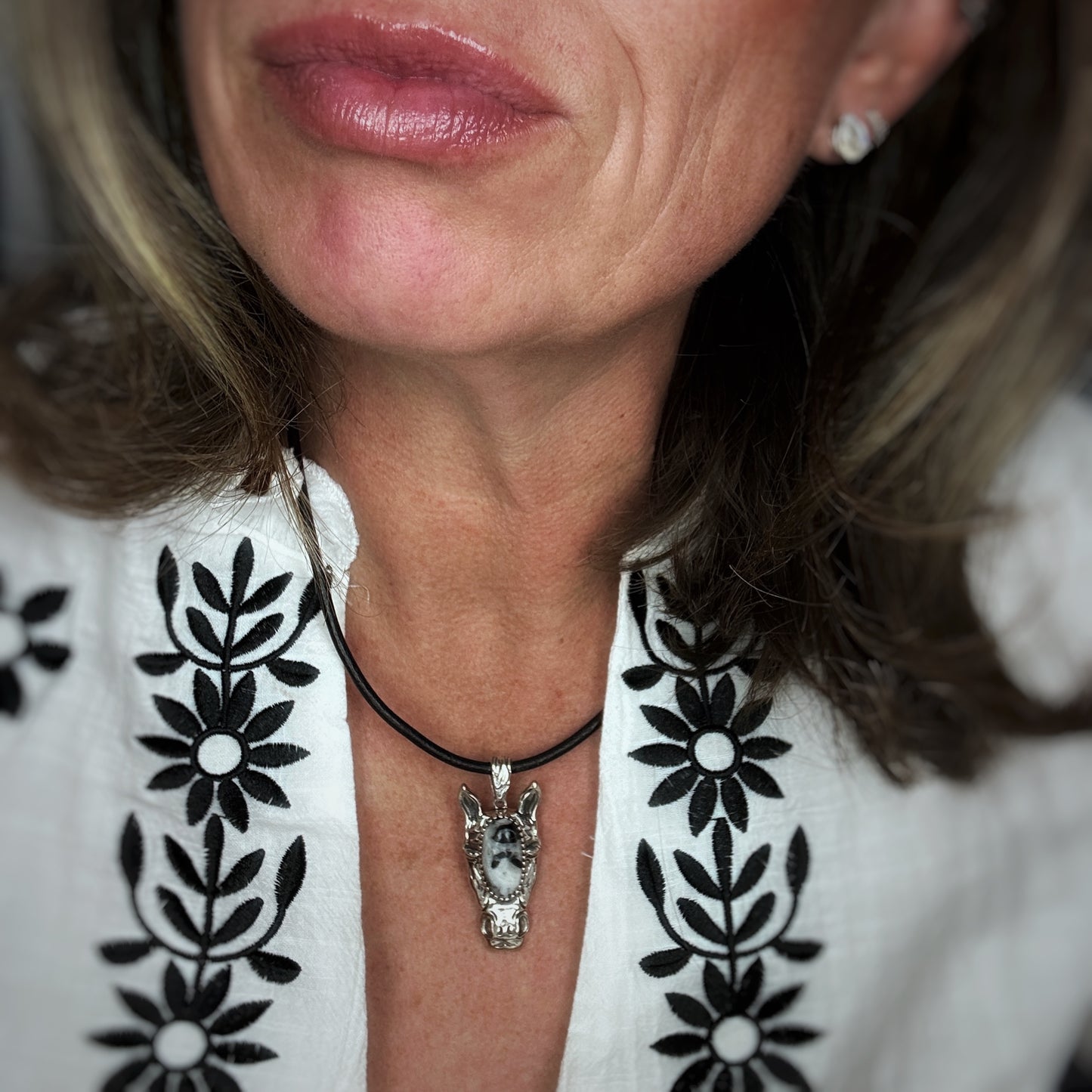 Giddy Up {White Buffalo Horse} Pendant