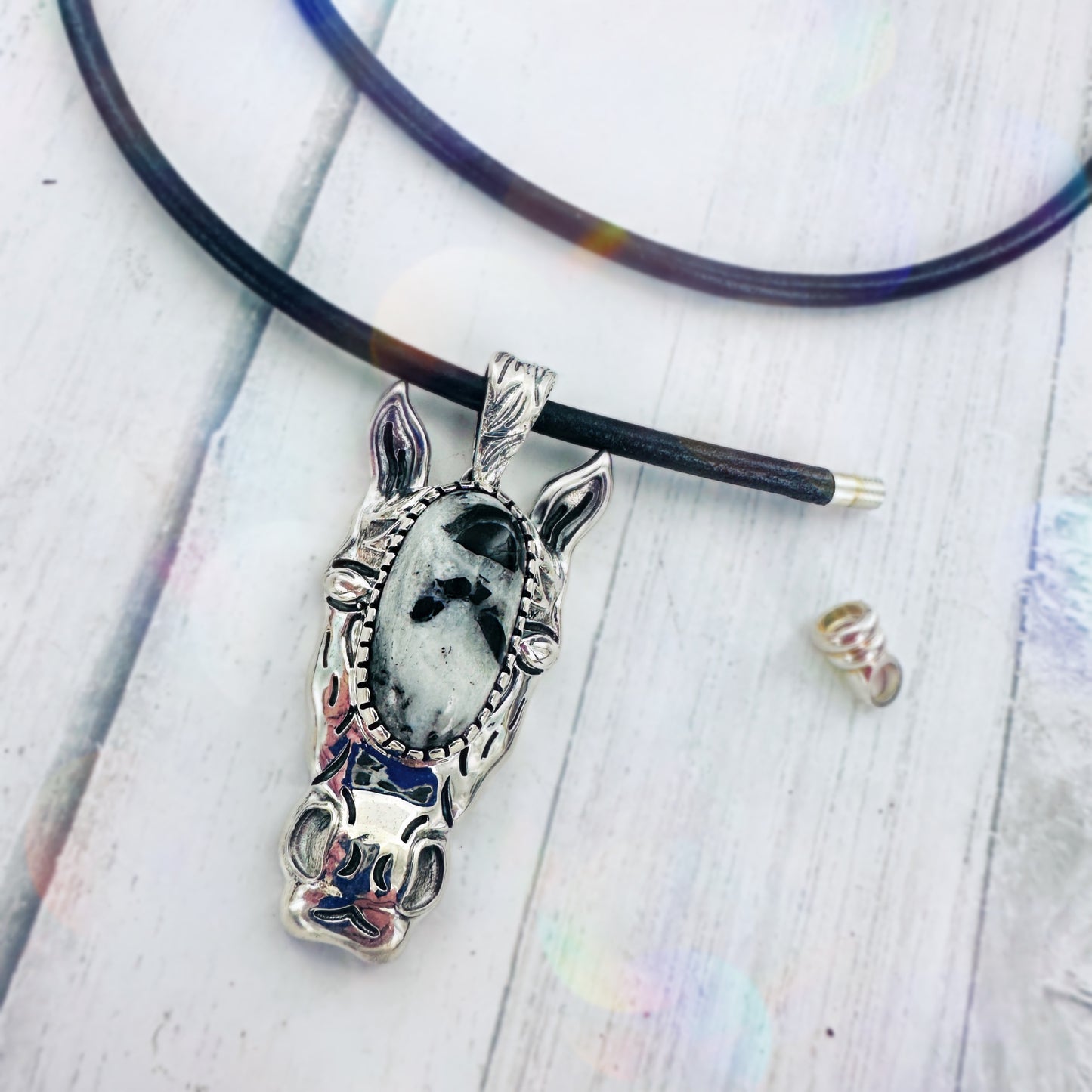 Giddy Up {White Buffalo Horse} Pendant