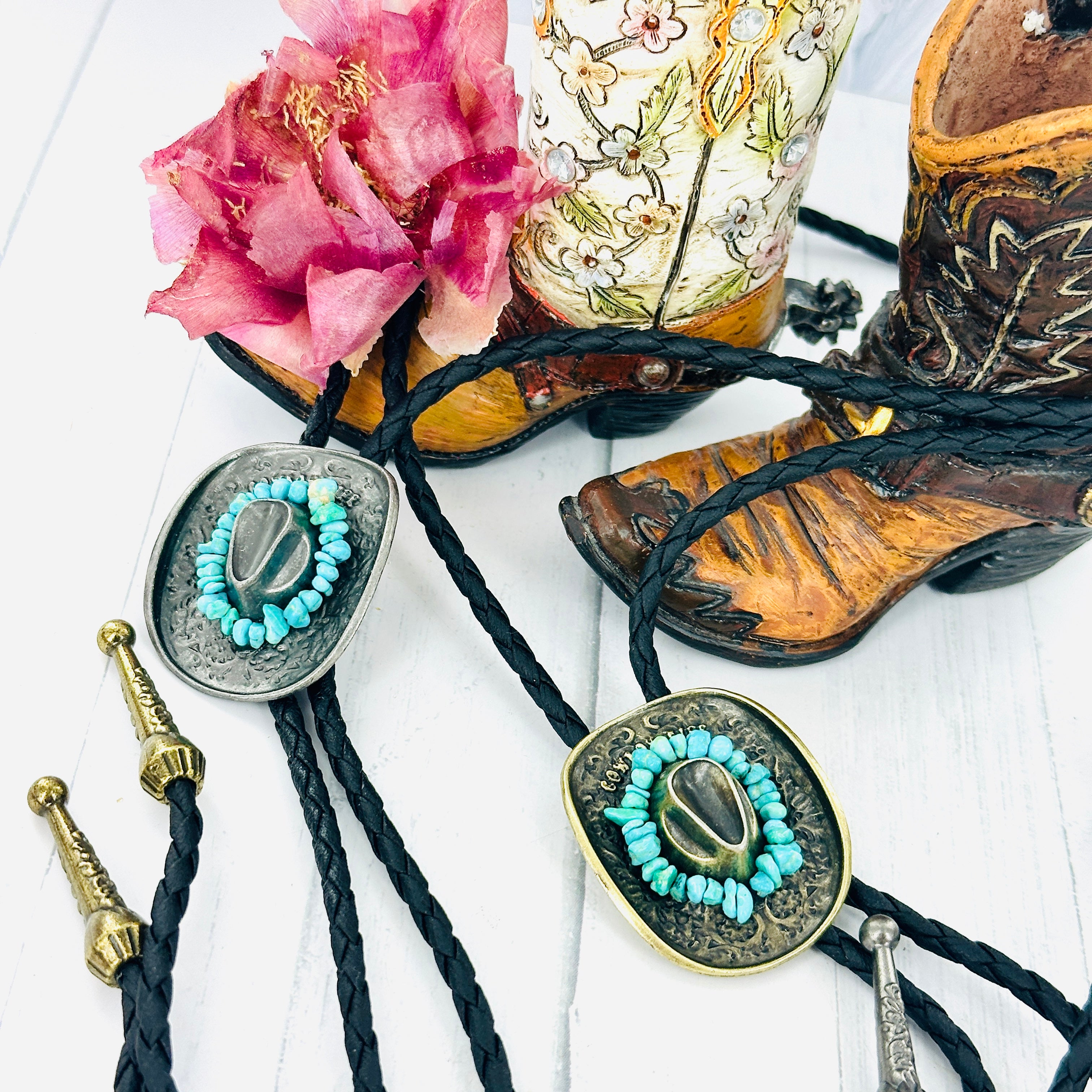 4118 Cowboy Cowgirl Hats + Bolo Tie eugegomezd in a custom Cowboy hat for her pre wedding night ✨? main image 3