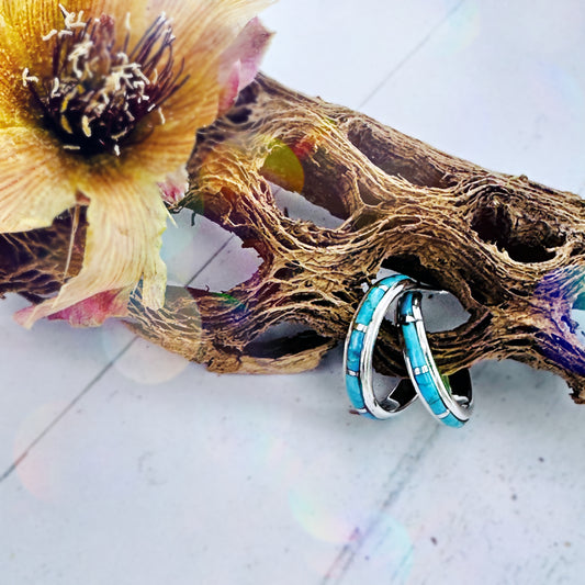 MINI {Kingman turquoise} Hoops