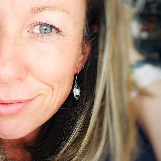 Midnight Lace {White Buffalo} Earrings