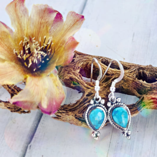 Kingman Turquoise Teardrop Earrings