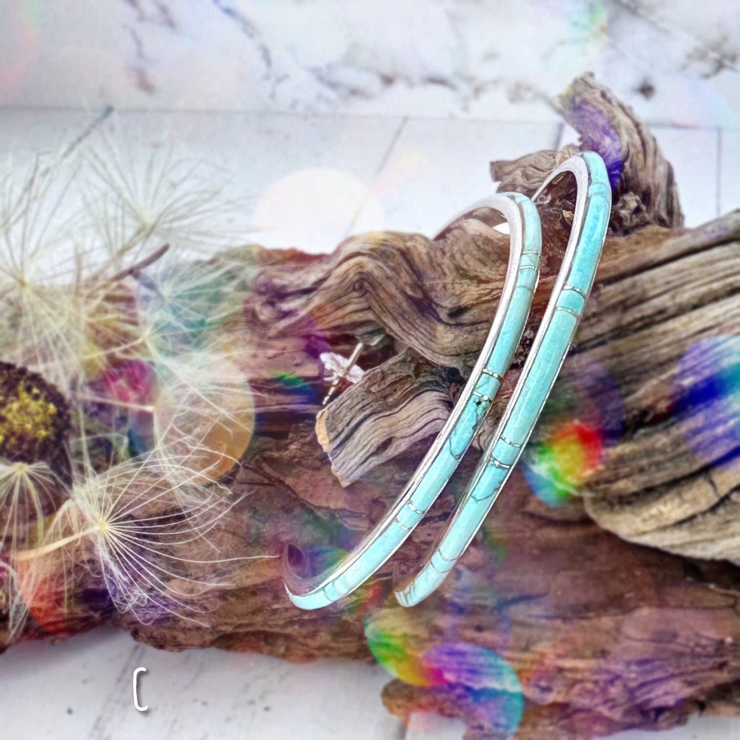 LARGE {Iron Maiden Turquoise} Hoops