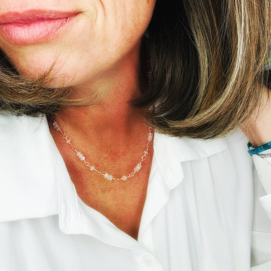 Ghost Flower {Moonstone} Necklace