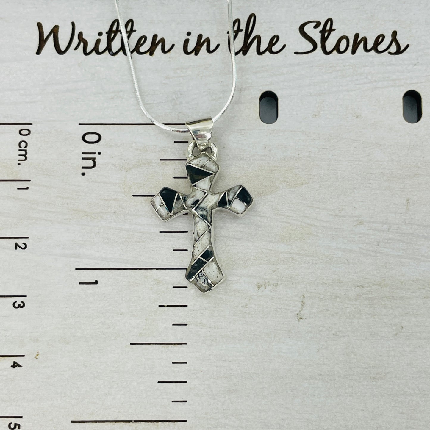 White Buffalo Cross pendant