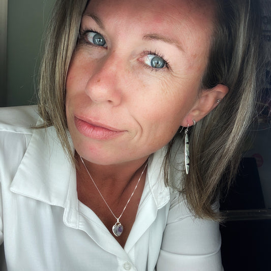 Fluorite Long Oval Earrings