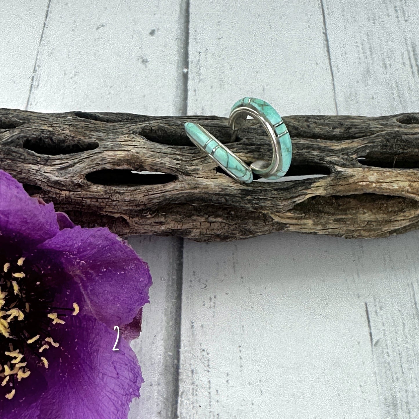 MINI {Iron Maiden turquoise} Hoops