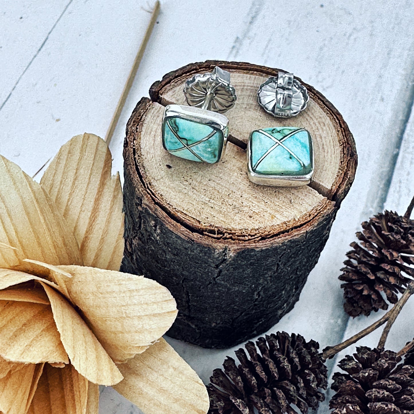 8mm Square Stud Earrings