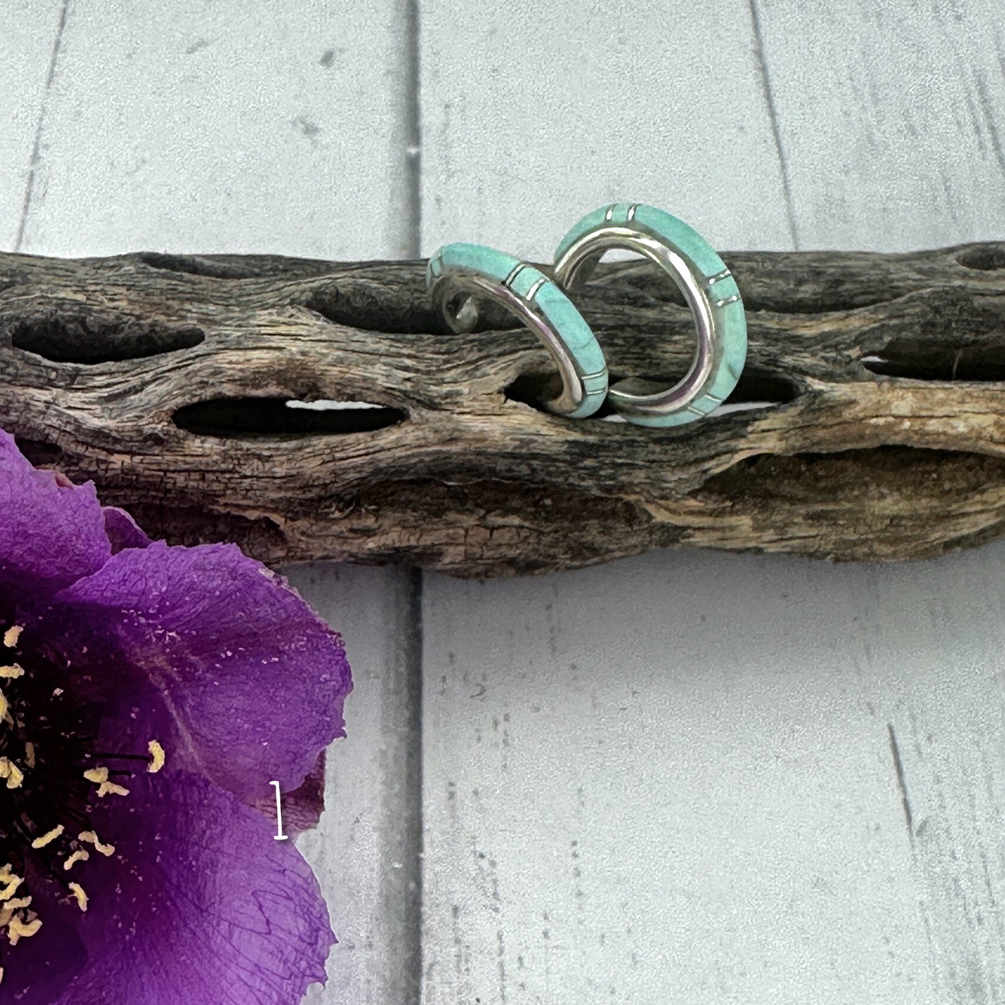 MINI {Iron Maiden turquoise} Hoops