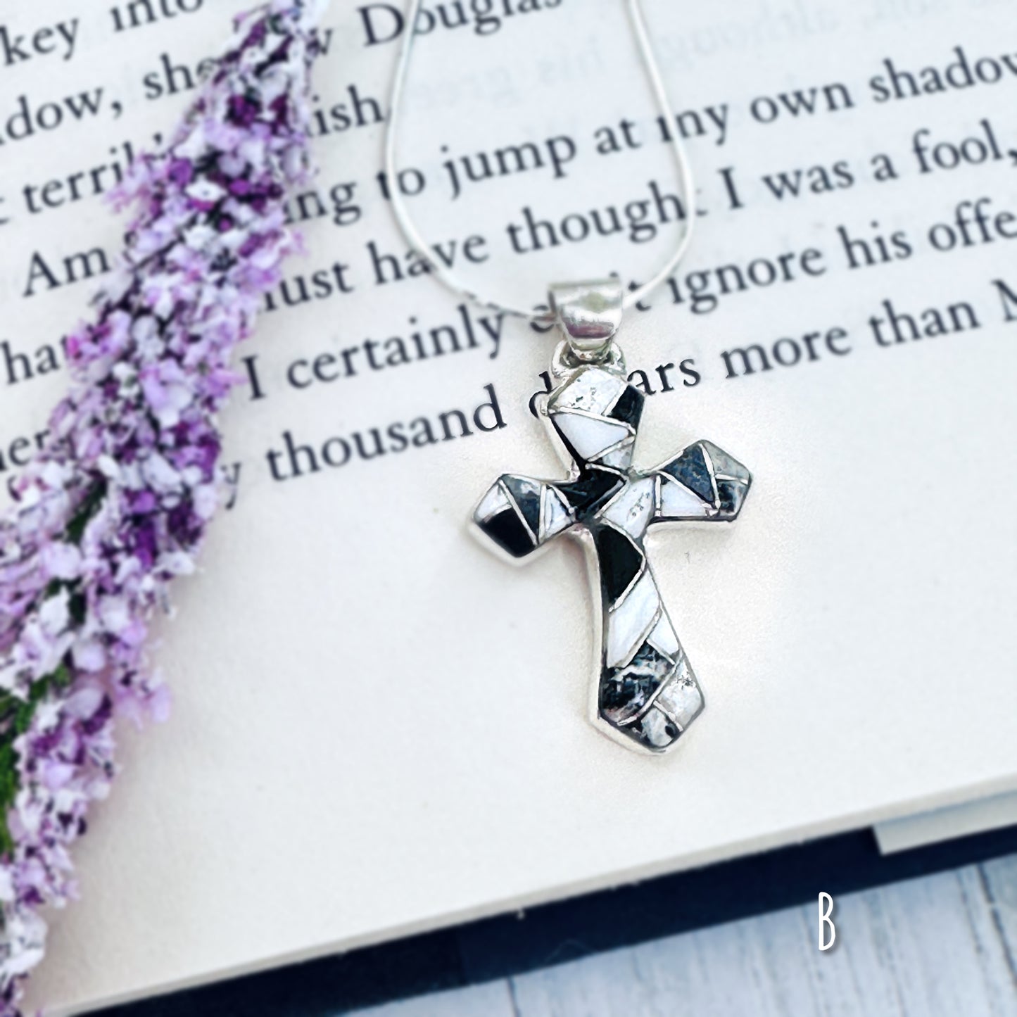 White Buffalo Cross pendant