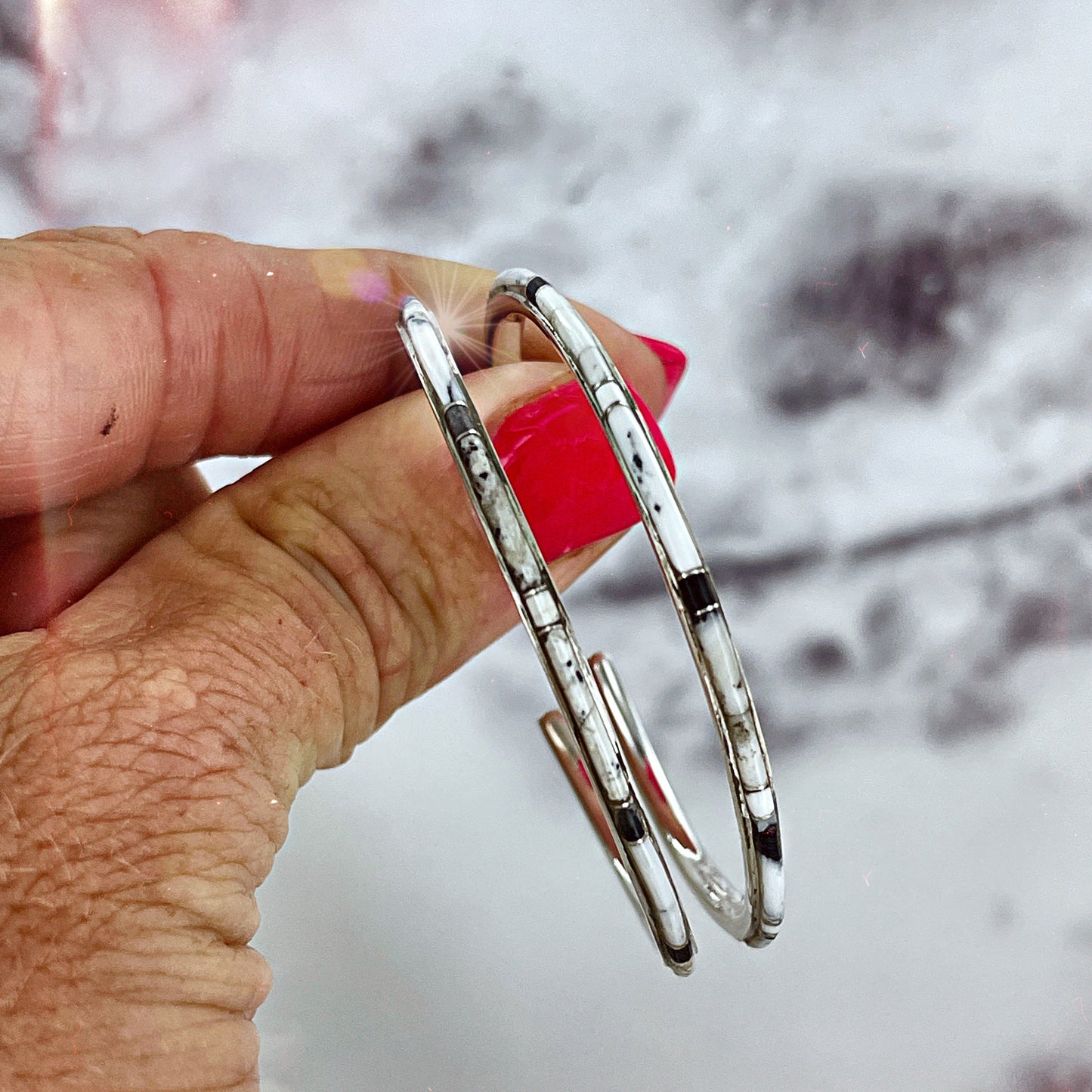 LARGE {White Buffalo} Hoops
