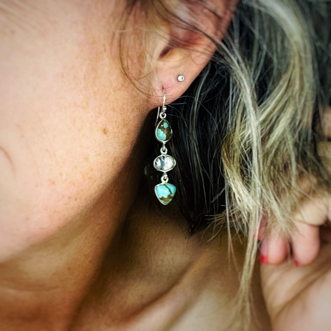 Eclipse {Turquoise & White Buffalo} earrings