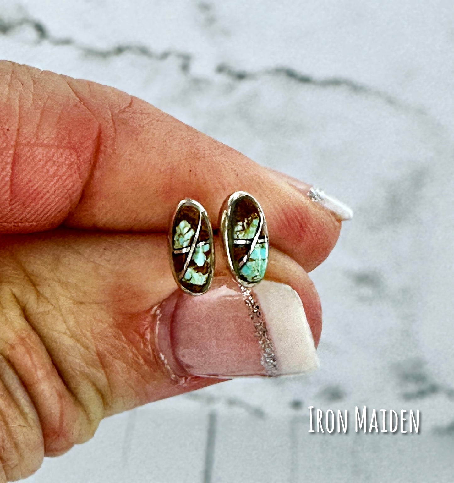Eunioa: {rectangle turquoise stud earrings}