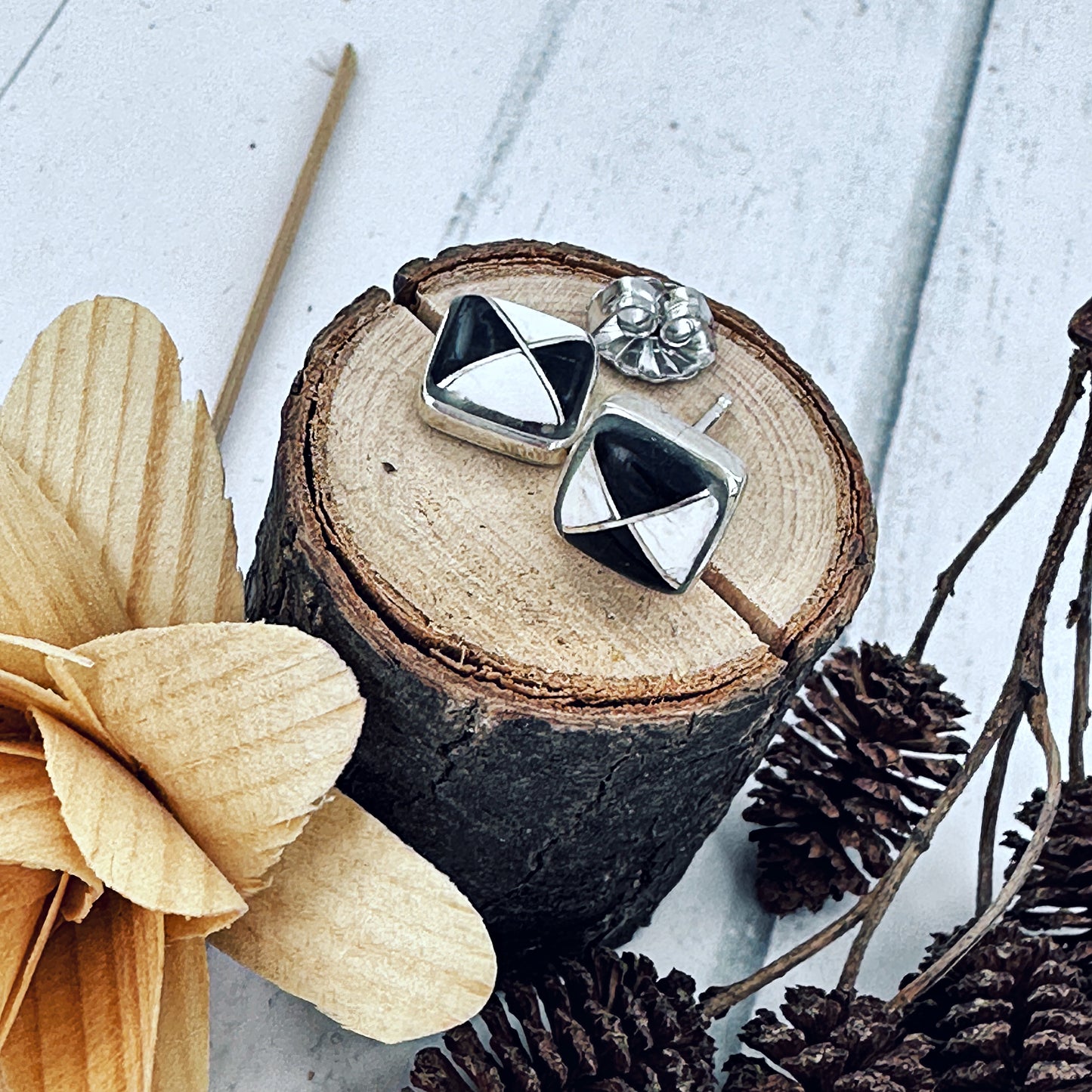 8mm Square Stud Earrings