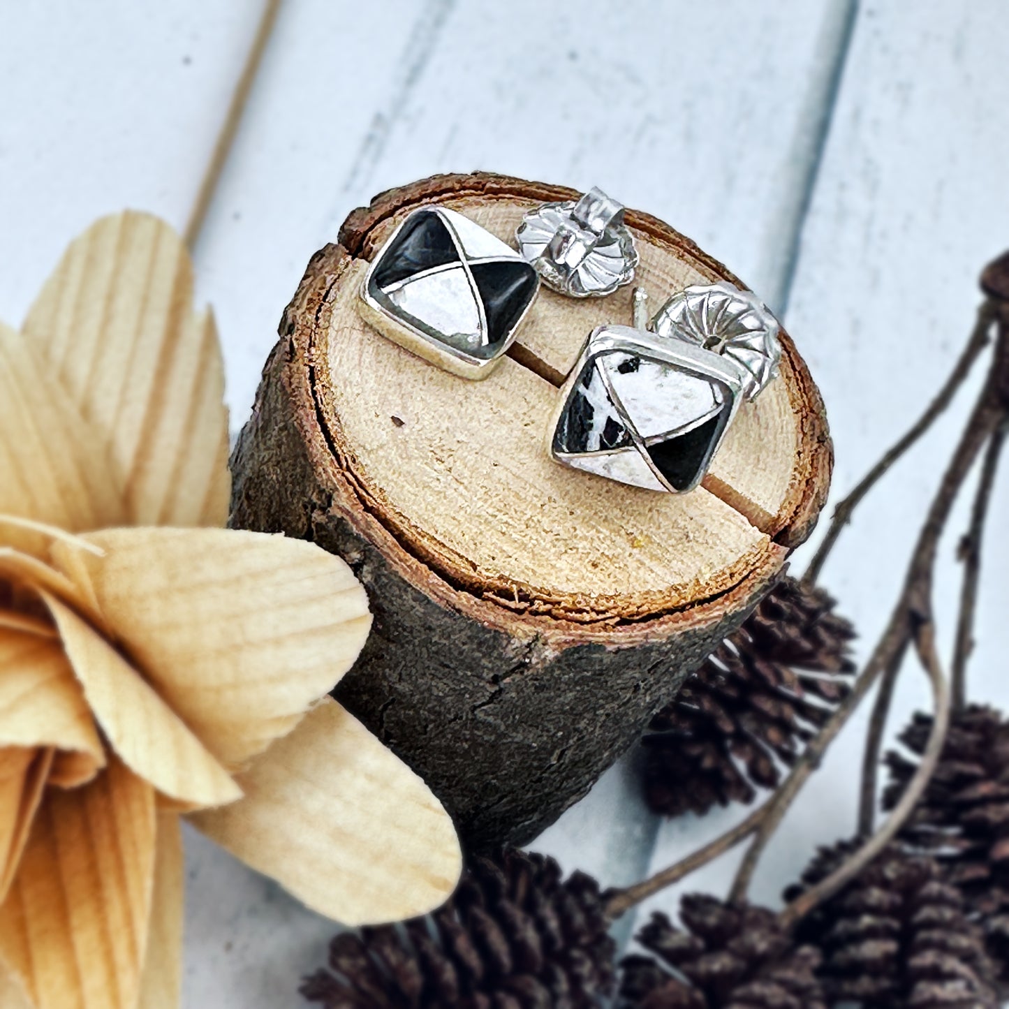 8mm Square Stud Earrings