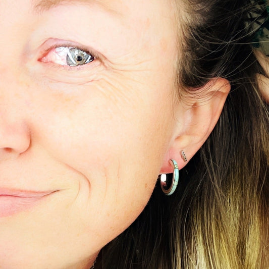 SMALL {Blue Moon turquoise} Hoops