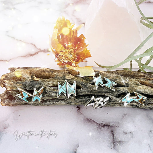 Lightning Bolts {small turquoise earrings}