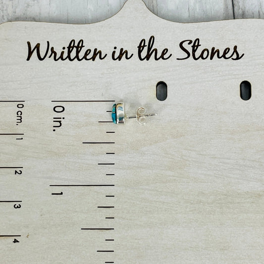 Eunioa: {rectangle turquoise stud earrings}
