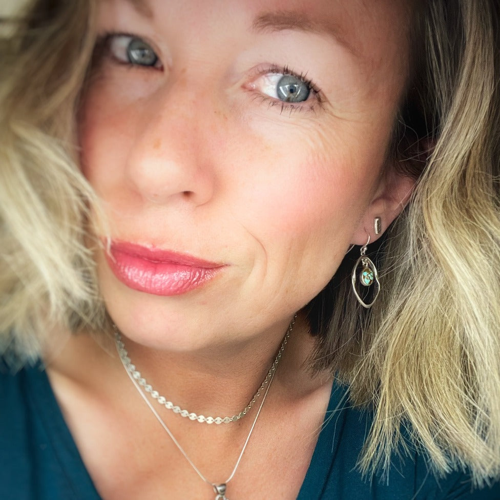 In the Shadows {turquoise} dangle earrings
