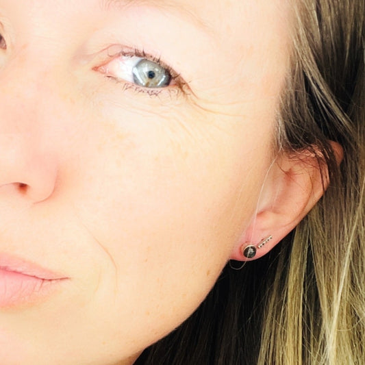 Labradorite round stud earrings