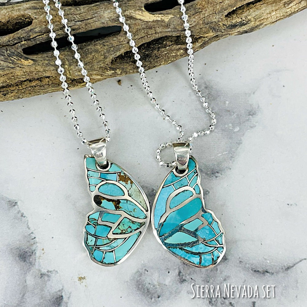 Best Friend Butterfly Wing necklace (white buffalo, jasper, turquoise) SET