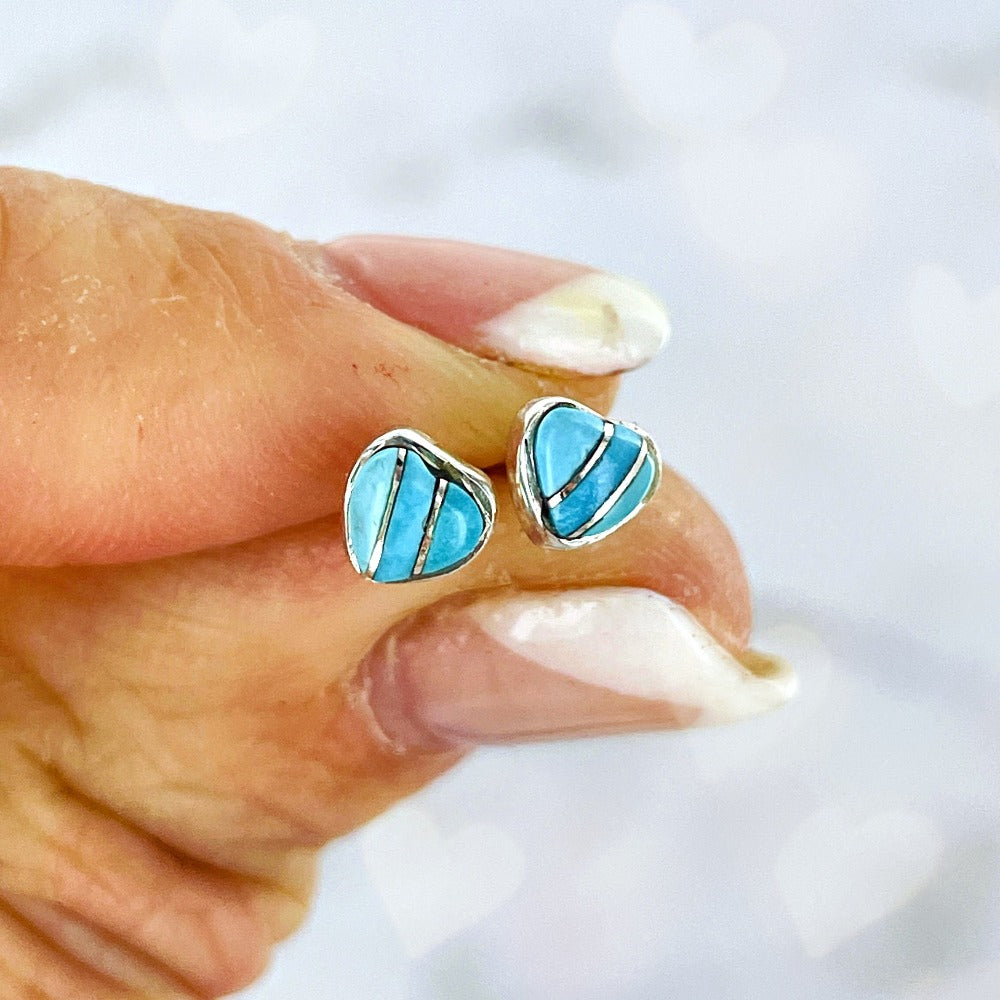 Pour Toujours :Forever {small turquoise heart earrings}
