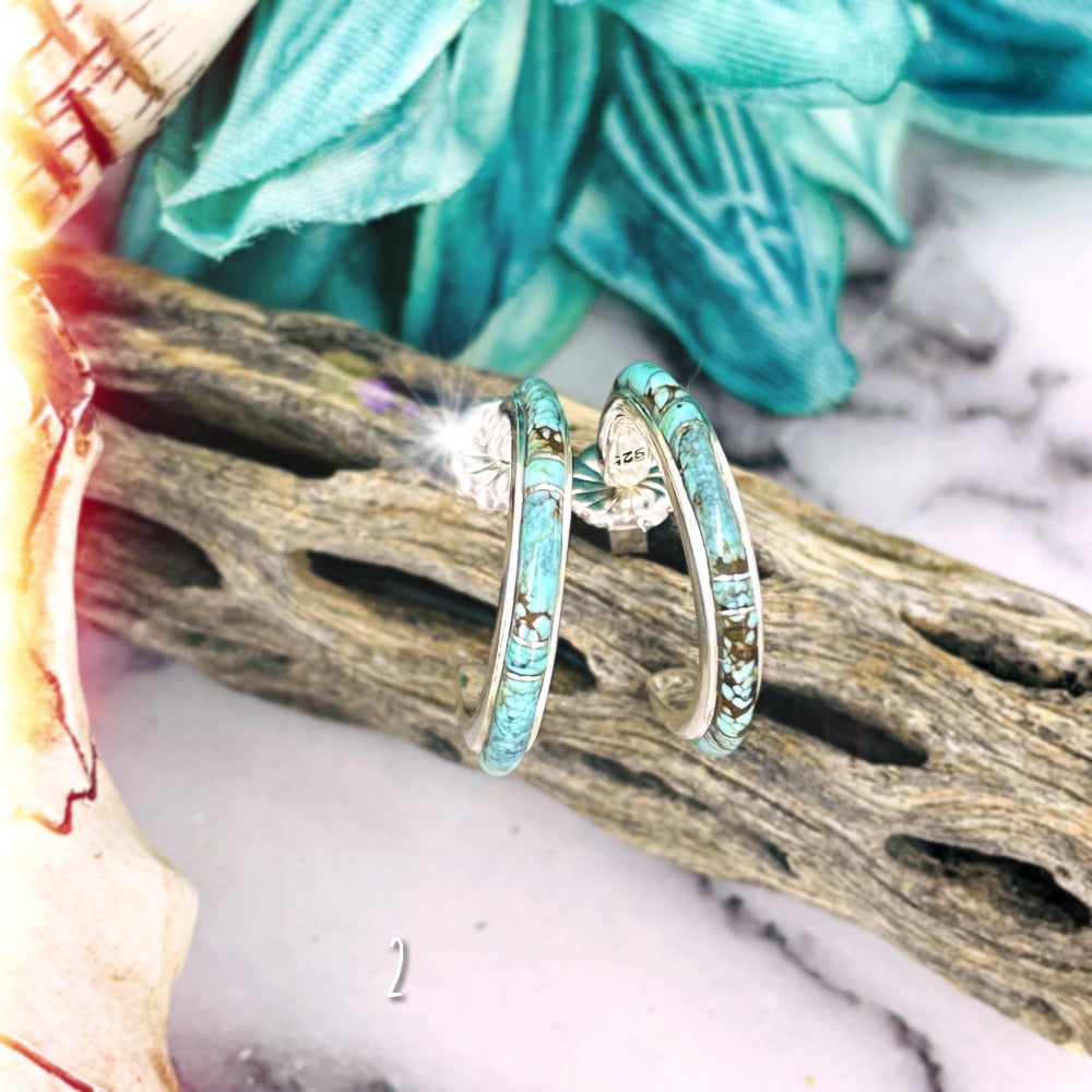 SMALL {Blue Moon turquoise} Hoops