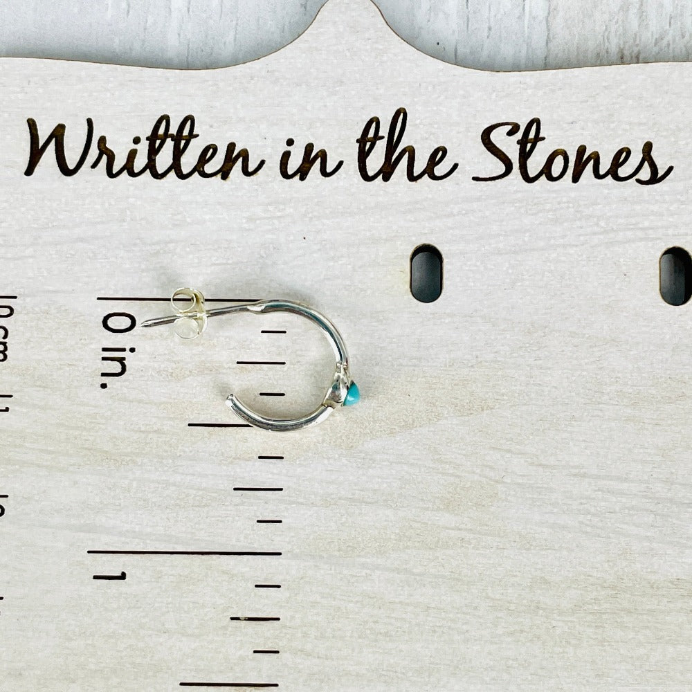 Lagom {small turquoise hoop earrings}