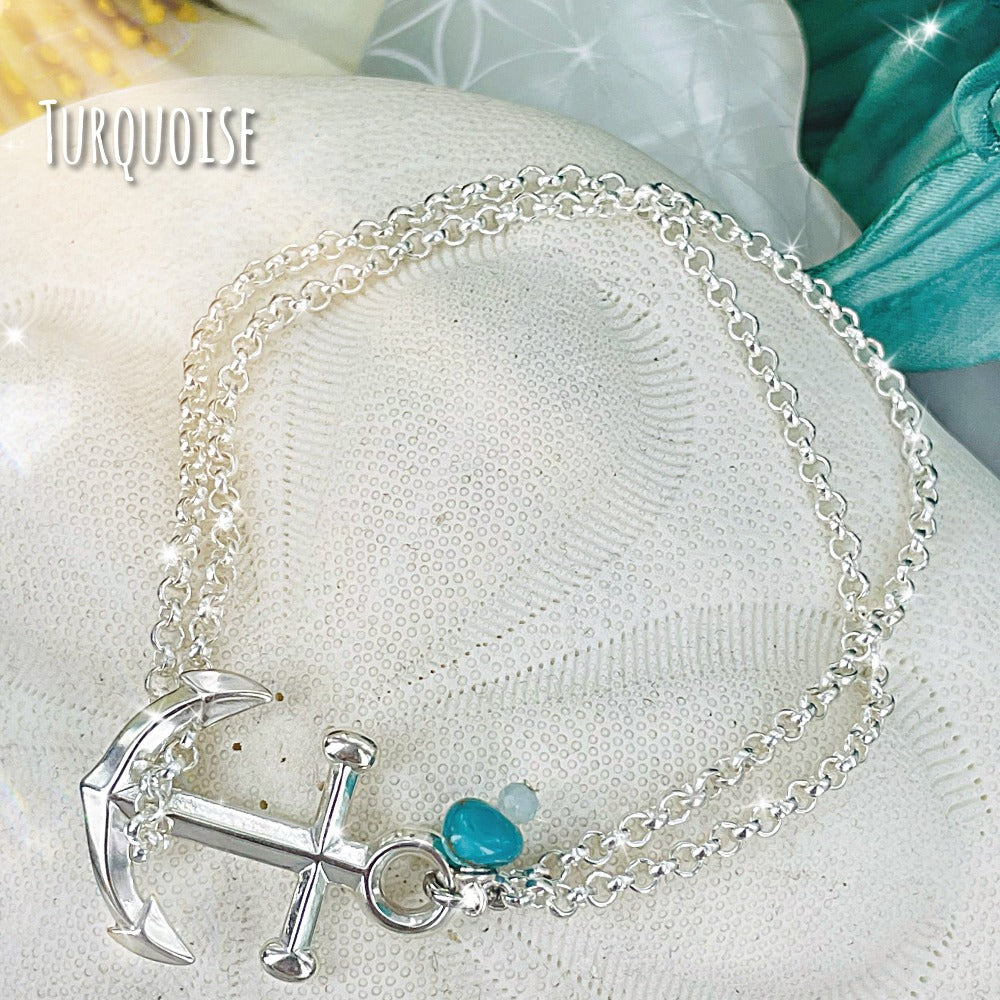 Anchors Away | turquoise | white buffalo | variscite | bracelet