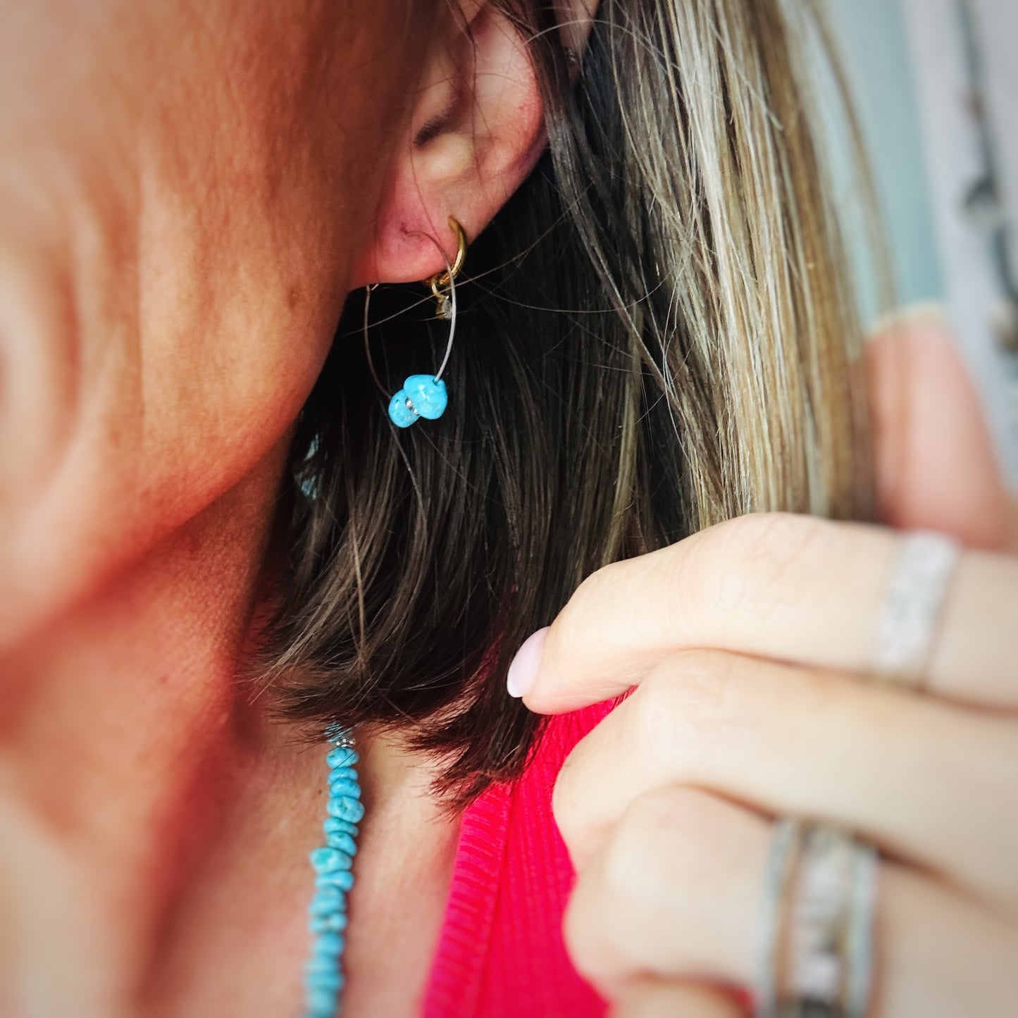 Turquoise Canyon {Sierra Nevada turquoise} Nugget Necklace Set