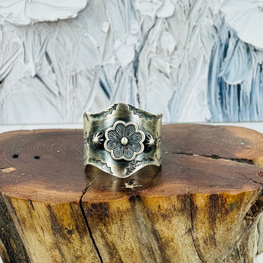 Floral Cigar Band Rings