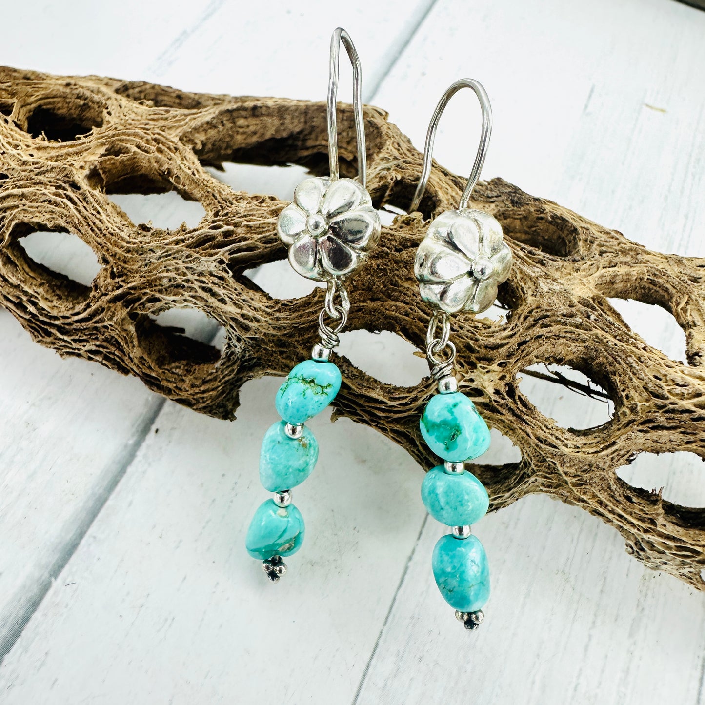 Saguaro Blossom {Blue Moon turquoise} Dangle Earrings