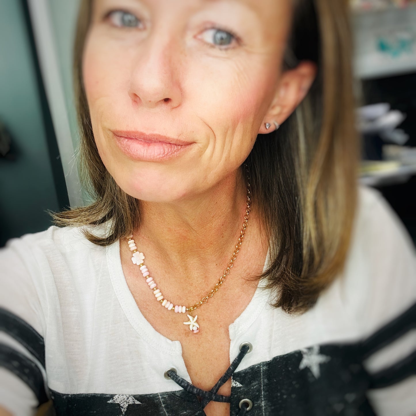 Starfish Kiss {Pink Conch} Necklace