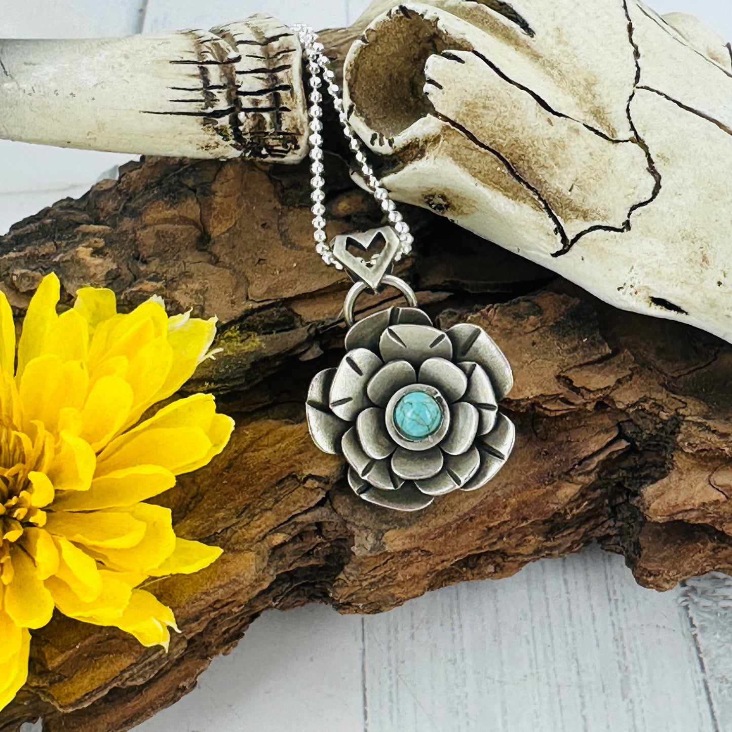 Moon Flower {Blue Moon turquoise} Necklace