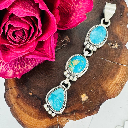 Triple Threat (White Buffalo & Turquoise) Pendants