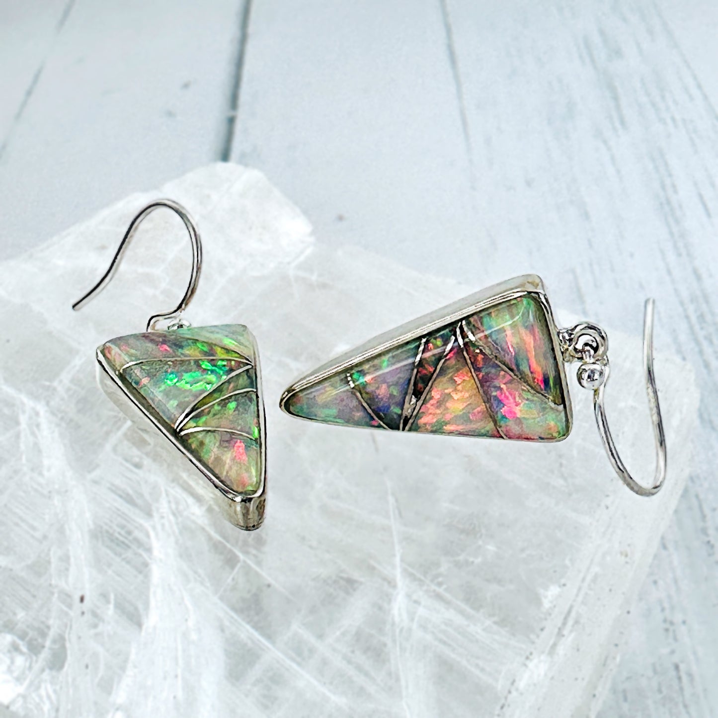 Opal (sterling) Inlay Earrings