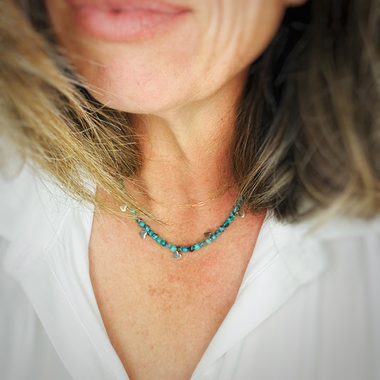 5 Hearts {turquoise} Necklace